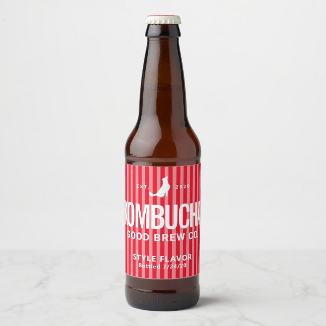 Rótulo Para Garrafa De Cerveja Design de Rótulo da Cozinha Kombucha (Frente)