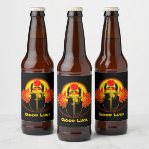 Rótulo Para Garrafa De Cerveja Deus de Kherpi da ascensão Sun, besouro do