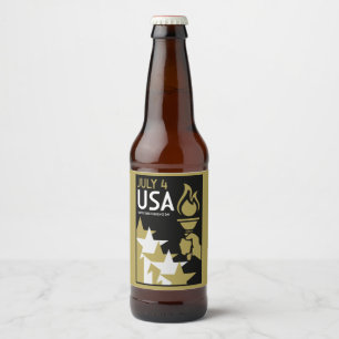 Rótulo Para Garrafa De Cerveja Dia da Independência Americana