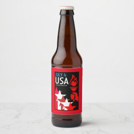 Rótulo Para Garrafa De Cerveja Dia da Independência Americana