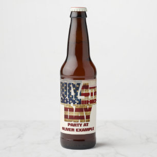 Rótulo Para Garrafa De Cerveja Dia da Independência de 4 de Julho Projeto de Band