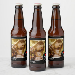 Rótulo Para Garrafa De Cerveja Dia de as mães, Foto Personalizada - Personalizad