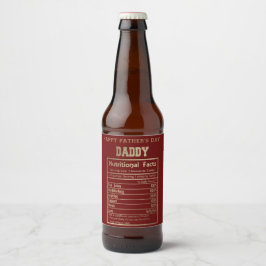 Rótulo Para Garrafa De Cerveja Dia de os pais de Fatos Nutricionais do pai