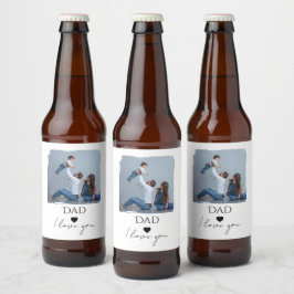 Rótulo Para Garrafa De Cerveja Dia dos Pais com Foto e Pai, Eu te amo