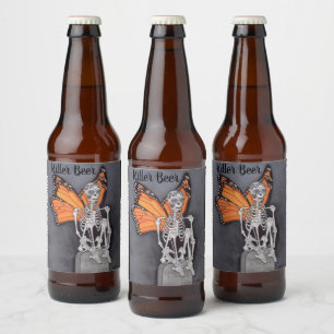 Rótulo Para Garrafa De Cerveja Dia Personalizado do Esqueleto de Halloween Morto