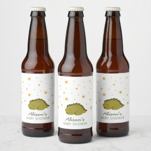 Rótulo Para Garrafa De Cerveja Dinossauro Verde Twinkle Stars Sexo Neutro