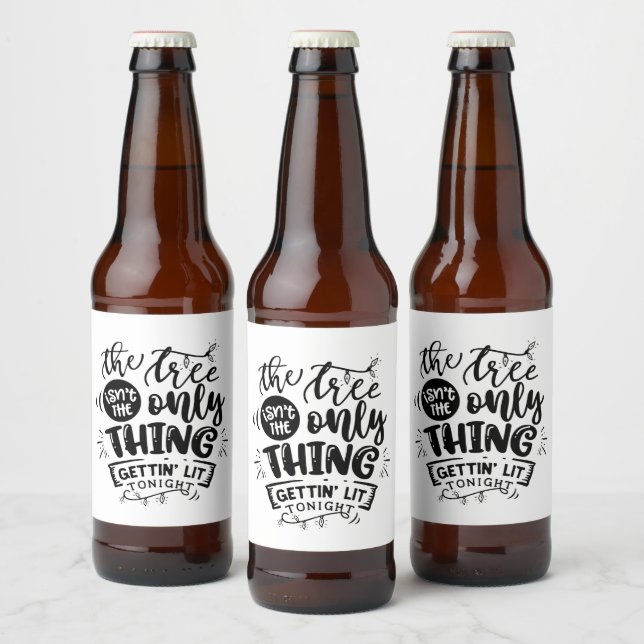 Rótulo Para Garrafa De Cerveja divertida festa de Natal iluminada (Garrafas)