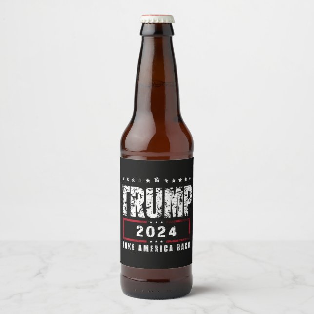 Rótulo Para Garrafa De Cerveja Donald Trump 2024 Retire a Eleição Americana (Frente)