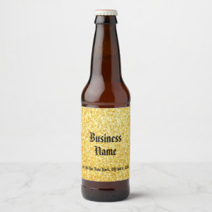 Rótulo Para Garrafa De Cerveja Dourada Caligrafia com Script Modelo