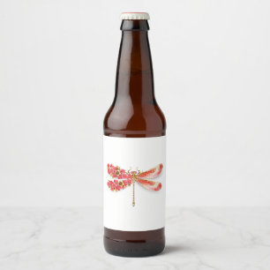 Rótulo Para Garrafa De Cerveja Dragonfly com joalheria sakura