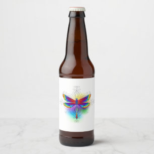 Rótulo Para Garrafa De Cerveja Dragonfly Poligonal