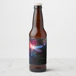 Rótulo Para Garrafa De Cerveja Dragonfly vermelha