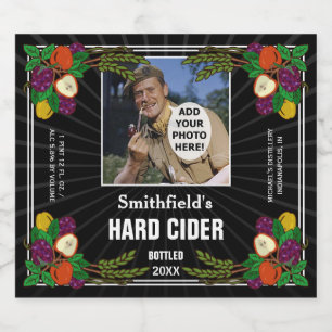Rótulo Para Garrafa De Cerveja Duro de Blackberry Apple Cider Personalizado Preto
