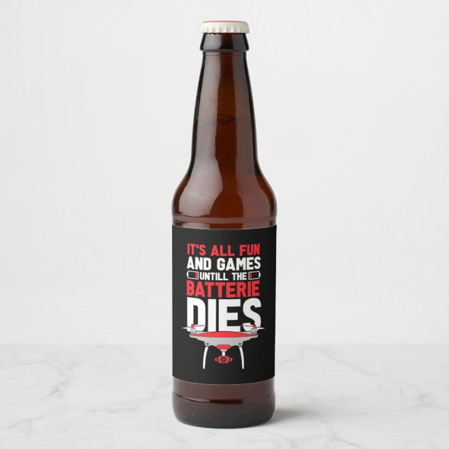Rótulo Para Garrafa De Cerveja É Tudo Drone Divertido (Frente)