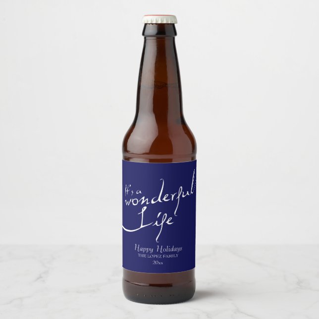 Rótulo Para Garrafa De Cerveja É uma vida maravilhosa, Feriado (Frente)