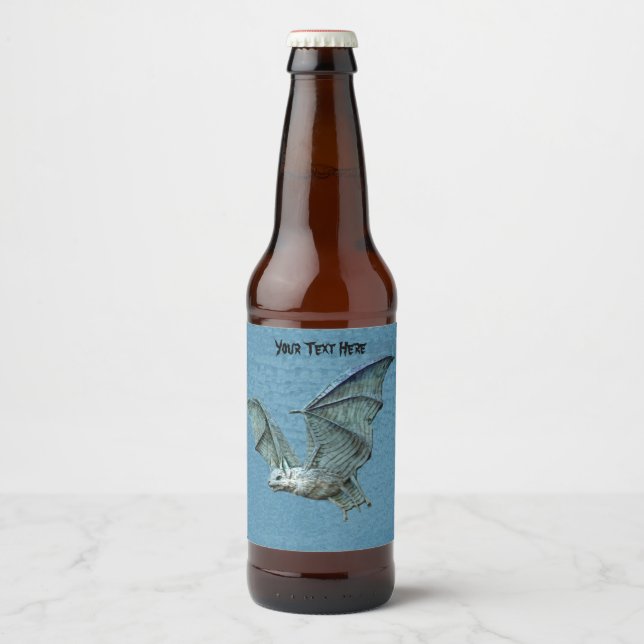 Rótulo Para Garrafa De Cerveja Eerie Voando Três Bat Dimensionável (Frente)