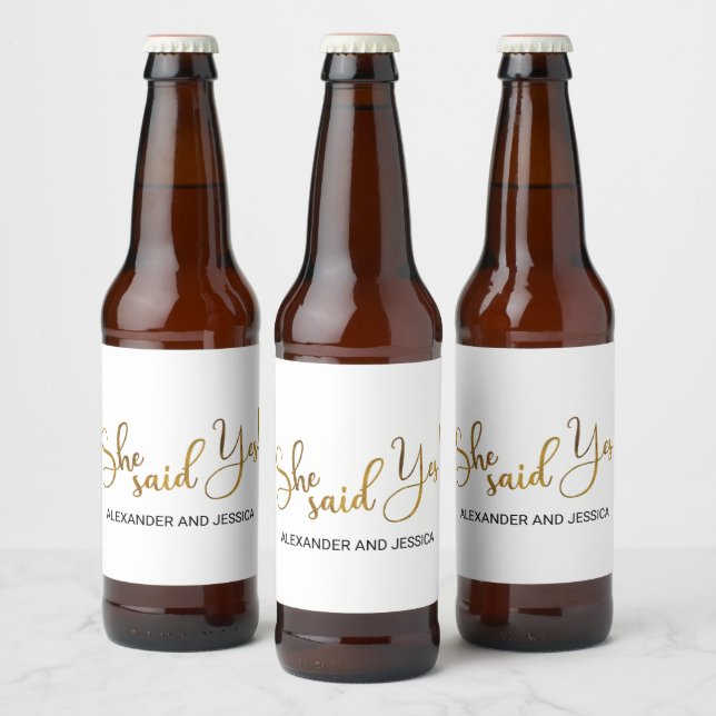 Rótulo Para Garrafa De Cerveja Ela Disse Sim (Garrafas)