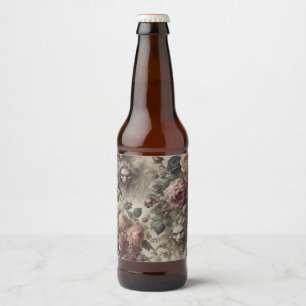 Rótulo Para Garrafa De Cerveja Ela tem velas - Floral Gótico