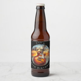 Rótulo Para Garrafa De Cerveja Electric Guitar Ocean Sunset