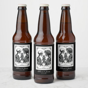 Rótulo Para Garrafa De Cerveja Elegante Até Morte Nos Partiu Casamento Gótico