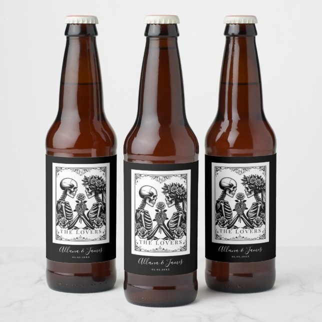 Rótulo Para Garrafa De Cerveja Elegante Até Morte Nos Partiu Casamento Gótico (Garrafas)