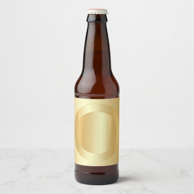 Rótulo Para Garrafa De Cerveja Elegante Faux Gold Modelo em Branco Personalizado  (Frente)