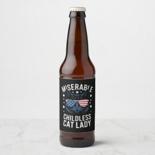 Rótulo Para Garrafa De Cerveja Eleição 2024 Dona de Gato Sem Filhos Feminista Vot