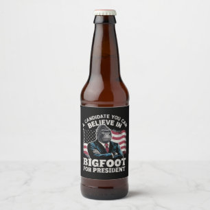 Rótulo Para Garrafa De Cerveja Eleição 2024 Voto Engraçado Sasquatch EUA