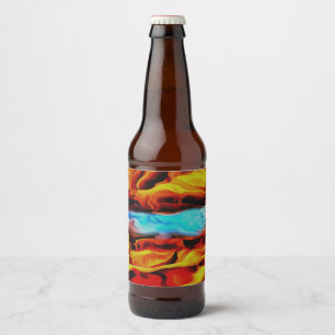 Rótulo Para Garrafa De Cerveja Elementos Quentes E Frio Abstrato De Pó Acrílico
