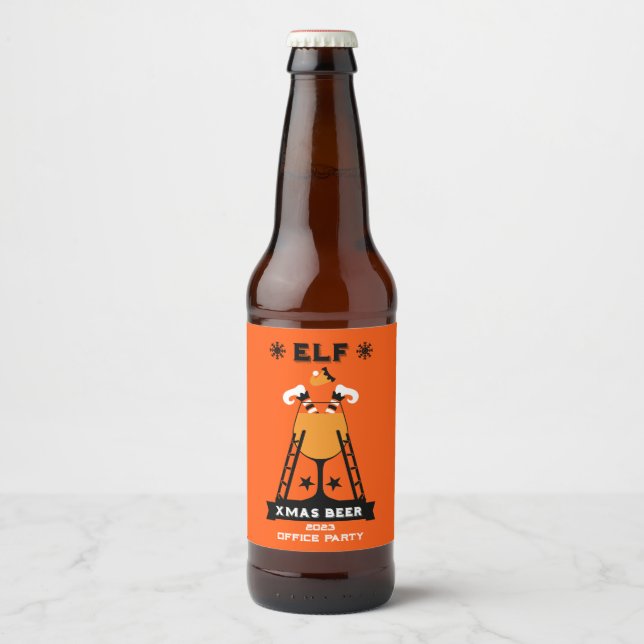 Rótulo Para Garrafa De Cerveja Elf Christmas Drink (Frente)