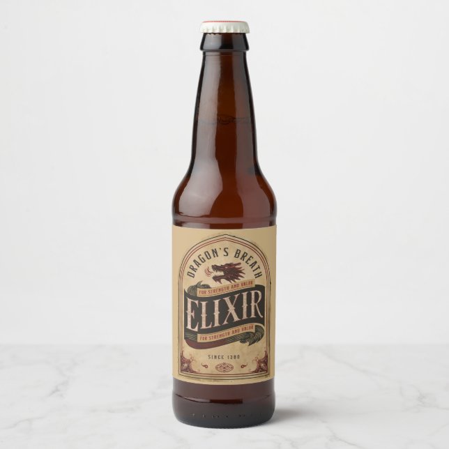 Rótulo Para Garrafa De Cerveja Elixir Respiração do Dragão (Frente)
