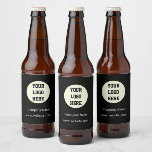 Rótulo Para Garrafa De Cerveja Empresa de Logotipo Personalizado Preto Corporativ