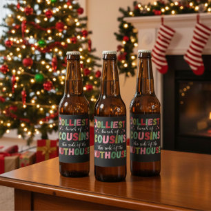 Rótulo Para Garrafa De Cerveja Encontro de Natal da Família Prima Correspondente