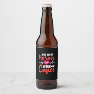 Rótulo Para Garrafa De Cerveja Enfermeira Presente   Nem Todo Herói Usa Capa