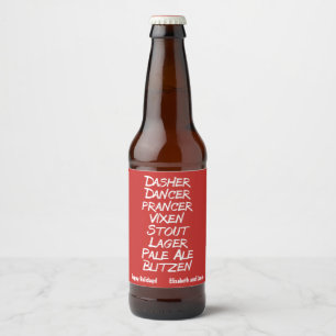 Rótulo Para Garrafa De Cerveja Engraçada Cerveja Feriada Reindeer Nomes Presente
