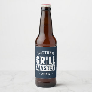 Rótulo Para Garrafa De Cerveja Engraçado CHURRASCO Grill Mestre Personalizado Bar