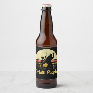 Rótulo Para Garrafa De Cerveja engraçado eu odeio as pessoas