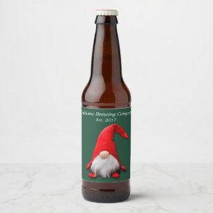 Rótulo Para Garrafa De Cerveja Engraçado Red Gnomo Natal