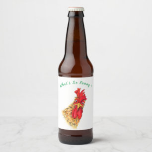 Rótulo Para Garrafa De Cerveja Engraçado Surpreendido Galo Curioso - O que é t