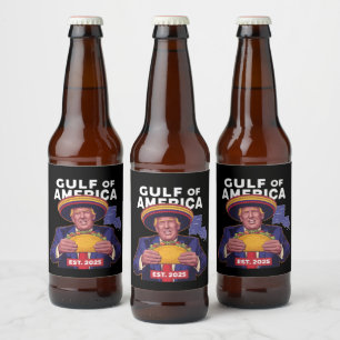 Rótulo Para Garrafa De Cerveja Engraçado Trump Golfo De Nós América 2025 Trump