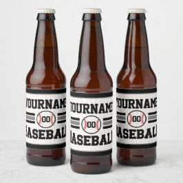 Rótulo Para Garrafa De Cerveja Equipe de NOME Personalizada do Jogador de Basebal