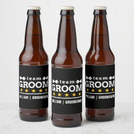 Rótulo Para Garrafa De Cerveja Equipe Personalizada do Noivo
