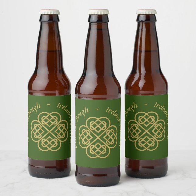 Rótulo Para Garrafa De Cerveja Erin Go Bragh Dourado Celta Shamrock (Garrafas)