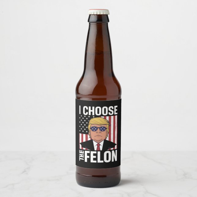 Rótulo Para Garrafa De Cerveja Escolho O Patriota Republicano Felon Trump 2024 (Frente)