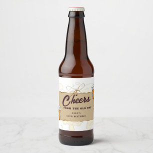 Rótulo Para Garrafa De Cerveja Esqueleto Um Frio Para O Velho Cerveja Aniversário