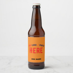 RÓTULO PARA GARRAFA DE CERVEJA ESTAMPADO MODERNO PERSONALIZADO LARANJA ESCURO VER