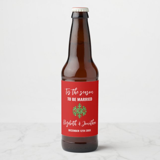 Rótulo Para Garrafa De Cerveja Este Casamento De Natal Da Época (Frente)