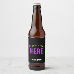 RÓTULO PARA GARRAFA DE CERVEJA ESTILO MODERNO PERSONALIZÁVEL PRETO VERIFICADO MAR