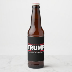 Rótulo Para Garrafa De Cerveja Estou votando no réu condenado pró Trump 2024