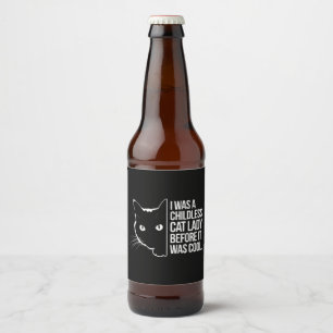 Rótulo Para Garrafa De Cerveja Eu era uma moça de gatos infantil antes de ser Leg